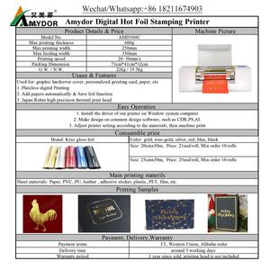 Imprimante à feuille numérique la plus récente et la plus vendue / Machine à estamper à feuille / Machine à imprimer à feuille d'or Amydor 360C - Product Image 4