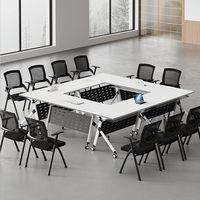 Bureau de conférence pliable en bois moderne de haute qualité, extensible, pour le bureau à domicile, les écoles et la formation