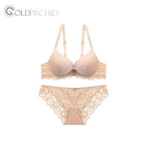 Bra <span class=keywords><strong>Push</strong></span>-up merah panas dengan atasan tipis tebal bawah harga rendah Set termasuk renda Bikini celana dalam gaya sehari-hari dekorasi bordir - Product Image 6