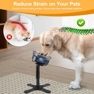 Paslanmaz Çelik Fabrikası Ayarlanabilir Genişlikli Yükseltilmiş Köpek Mama Kabı Standı Dökülmez 3 Yükseklik Seçeneği Su Geçirmez Eğimli Tasarım Çeşitli Boyutlar İçin - Product Image 5
