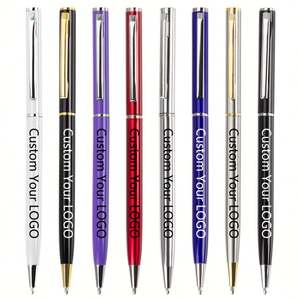Bolígrafo Metálico Giratorio XJ961 con Logotipo Personalizado Impreso en 7 Colores, Bolígrafo Delgado para Firmas, Regalo Corporativo para Actividades Empresariales, Tinta Azul - Product Image 1