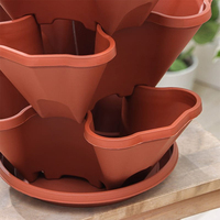 Pots et jardinières empilables en PP pour jardin domestique - Design moderne, durable et écologique, options multicolores