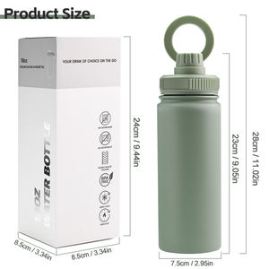 Bouteille d'eau isotherme en acier inoxydable 304 avec logo personnalisé, grande capacité 18 oz, pour voyage, gym, sport, maintien au chaud 12-24h - Product Image 6