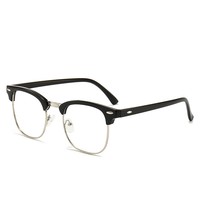 Lunettes anti-lumière bleue 2026 à verres plats, charnières métalliques, monture semi-cerclée, style vintage avec rivets, verres photochromiques