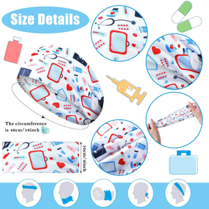 Diadema elástica anudada con diseño personalizado y botones para mujeres, enfermeras y doctoras - Product Image 6