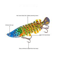 Leurre Artificiel Rigide en ABS Imprimé Multi-Sections (8 Sections) 12cm 16g pour Truite, Brochet, Bar, Maquereau, Pargo et Poissons d'Eau Salée