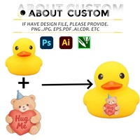 Canards en vinyle d'été personnalisables avec logo, jouets de bain amusants qui font des sons, pour fêtes d'anniversaire sur le thème de la plage