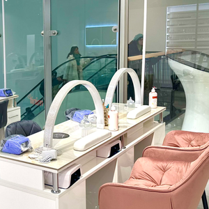 Alta Calidad 30 pulgadas portátil Led media luna luz UV uñas lámpara de escritorio lámpara de mesa con Clip de teléfono para uñas maquillaje de belleza - Product Image 1