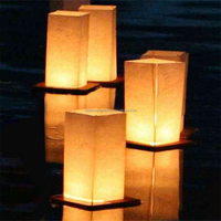 Fabrication en gros de lanternes à bougies artisanales, lanternes chinoises en bois flottantes sur l'eau, lanternes flottantes en papier biodégradable