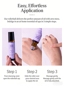 Flacon à bille <span class=keywords><strong>en</strong></span> verre foncé 10 ml Mélange lavande et camomille pour un sommeil profond Nuits calmes Massage Huile essentielle - Product Image 5