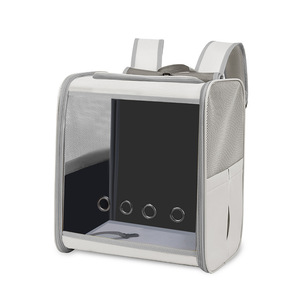 Old Wolf Portable <b>Cat</b> <b>Backpack</b> 7 Inch Transparent Breathable Double Shoulder Pet Carrier for Outings - Product Image 3