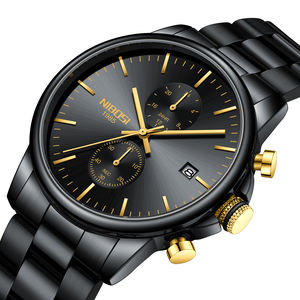 男性用クォーツ時計NIBOSI 2612ステンレスバンド防水手首男性用高級クラシック - Product Image 2