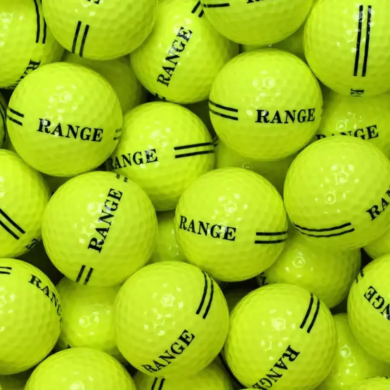 Pelota de golf de 2 capas con logotipo personalizado a granel, pelota de golf de rango de práctica de golf barata, pelotas de golf blancas y amarillas