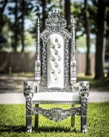 Fauteuil Trône de Roi Luxe Royal Or pour Mariage, Chaise Lion pour Mariés