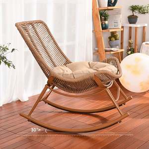 Chaises en rotin 2027, chaises longues, chaises à bascule, balcon, cour, chaises en rotin pour le loisir et le repos des adultes - Product Image 4