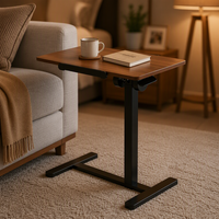 Bureau debout réglable en hauteur, table d'appoint mobile pour lit, bureau extensible, petite table de repas pour hôpital, structure métallique