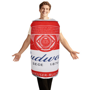 Costume de mascotte en éponge de bière d'Halloween, combinaison en peluche unisexe, style Budweiser, costume de scène pour performance - Product Image 3