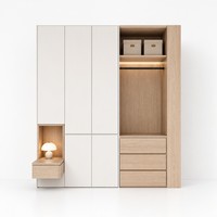 Armoire murale moderne en chêne blanc intelligent, système de dressing pour hôtel, meuble de chambre à coucher en promotion, achat en gros