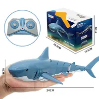 JJRC-barco a Control remoto S10 Shark Hobby, 2,4 GHz, 4 canales, impermeable, tiburón, natación electrónica, pez pequeño, juguete, Robot