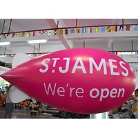 Venta caliente logotipo personalizado helio aire dirigible inflable gigante de PVC globo Zeppelin publicidad dirigible para volar