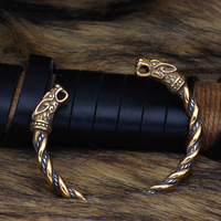 Vente chaude hommes rétro nordique mythe Viking titane acier Double couleur Dragon ouverture Bracelet solide mode