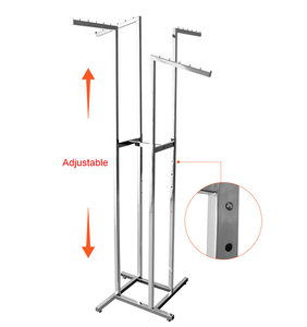 Hiển thị đồ đạc 4-Way may Rack với thẳng/nghiêng điều chỉnh cánh tay cho các cửa hàng quần áo - Product Image 2
