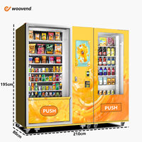 Distributeur combiné réfrigéré d'aliments et de boissons Distributeur automatique de boissons gazeuses congelées pour collations commerciales Vente au détail automatique