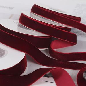 고밀도 레드 벨벳 리본 5/8 몰려 테이프 DIY 크리스마스 활 의류 액세서리 벨벳 다채로운 리본 - Product Image 5