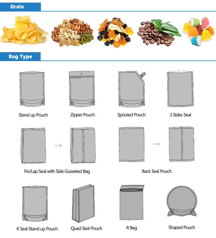 Usine Prix Sac Vu Machine D'emballage Pour Noix, Fruits Secs, le Raisin Sec Granulaire Produits