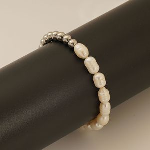 Zogxin Natural Freshwater Pearl <b>Bracelet</b> Gold White Beads Women's Jewelry Everyday Wear - Product Image 4