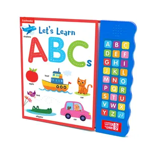 Libro educativo para preescolar, acabado brillante, inglés, Musical, Audio, ABC