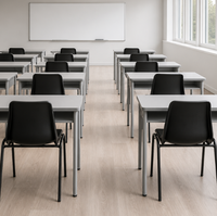 Chaise de conférence et d'événement empilable en plastique OK-505 avec structure en acier thermolaqué – Conception empilable pour l'éducation et les conférences