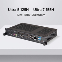 Mini PC Ops de 180x119x30mm con Intel Core Ultra 5 125H, 2*DDR5 8GB, 256GB, NPU 11 Tops AI, 80 Pines, para Pizarra Interactiva