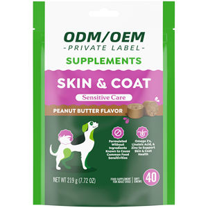 Complément alimentaire pour la peau et le pelage des chiens OEM/ODM - Huile de poisson et oméga-<span class=keywords><strong>3</strong></span> sous forme de friandises molles pour soulager les démangeaisons/peau sèche et les allergies, durée de conservation de 2 ans - Product Image 2