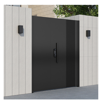 Porte d'entrée de villa simple au design moderne Porte coulissante Sonnette d'appel Clé secrète Mots de passe Porte de clôture en alliage d'aluminium