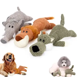 Vente en gros Nouveau jouet à mâcher animaux en peluche chien indestructible jouet en peluche chien grinçant pour petit chien moyen agressif