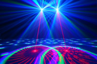 Effet de lumière de scène LED 4 en 1 avec télécommande, haut-parleurs lumineux pour discothèque, fête, bar, DJ, spectacle, lumière de scène