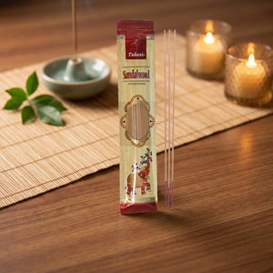 Classic Indian Brown Bathi Tulasi <b>Sandalwood</b> <b>Incense</b> Sticks (50 Count) with Pure <b>Sandalwood</b> Oil for Daily Worship Room Fragrance - Product Image 3
