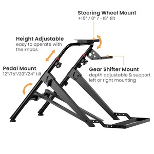 LRS15-BS02 Racing Simulator <strong>Wheel</strong> Stand With Chair Fixing Slot Gaming Sim Stand Game Driving Simulator Simracing Stand