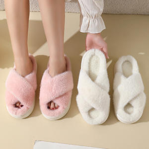 Chaussons d'été pour femmes les plus vendus, en coton peluche, à bout ouvert, avec semelle extérieure en EVA, pour l'extérieur - Product Image 2