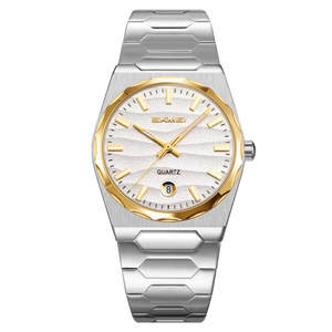 Skmei Men's Quartz Watch Stainless Steel Band Calendar Waterproof Luminous Hands Sport Watch - Product Image 5