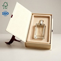 Boîte cadeau de parfum de luxe en forme de livre magnétique, ruban en satin, insert en velours, logo personnalisé, boîte d'emballage rigide vide pour parfum