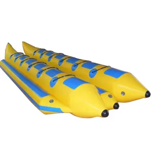 New 2023 China Factory Cheap and Durable Inflatable Banana Boat Waterfun Custom 5 8 12 Person 0.9 mm PVC Tarpaulin Banana Boat