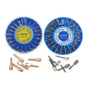 Tiang sekrup Stainless steel, peralatan dan instrumen sekrup saluran akar gigi dengan bor 120 buah/kit