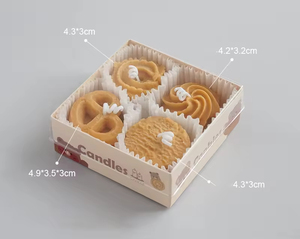 Bougie créative en cire de soja parfumée aux aliments, en forme de biscuit, faite à la main, cadeau de fêtes et de Diwali pour bars, aromathérapie, respectueuse de l'environnement - Product Image 5