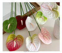 Hoogwaardige realistische Anthurium planten, kleine maat, echt aanvoelende Anthurium bloemenarrangement voor thuis, bruiloft, kunstmatig.