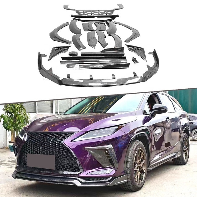Carbon Fiber ART Style Body Kit for Lexus RX 2018-2021 Front Lip Fog Light Cover Side Skirt Wheel Arches Rear Lip Wing Spoiler