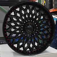 Jantes RCSR 22 26 24 pouces forgées à profil profond 5x127 5x114.3, roues chromées or rose personnalisées avec volant assorti