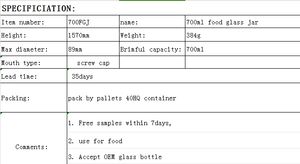 Toptan gıda sınıfı cam kavanoz bal şişe 700ml 24 oz cam kavanozlar kapaklı buzdolabı gıda saklama kavanozu - Product Image 6