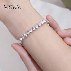 Joyería Personalizada MSB-644, Cadena de Pulsera de Diamantes de Laboratorio en Forma de Trillón, Oro de 18K - Product Image 5